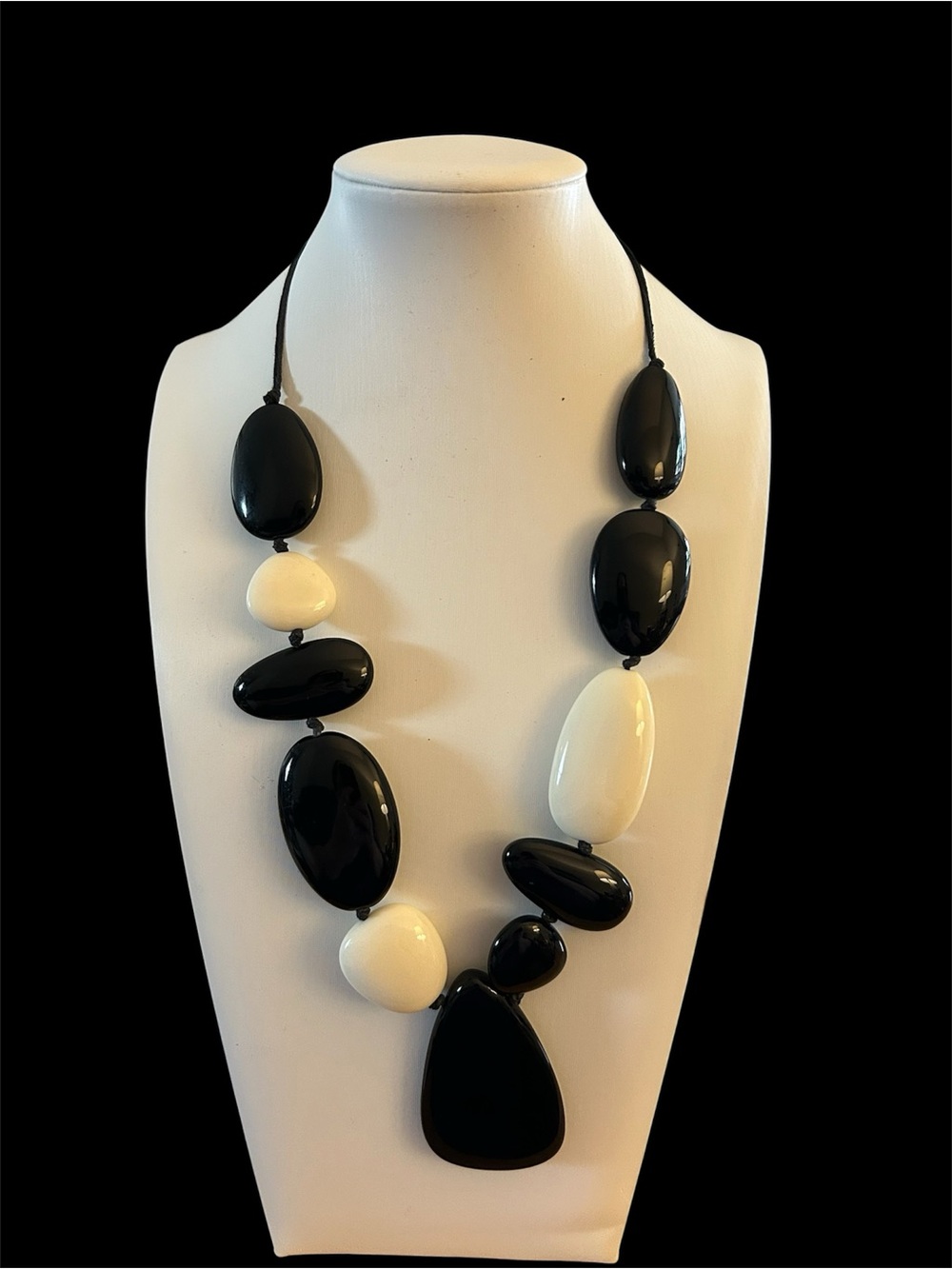 Chico’s Black and White Statement Bead Necklace - Women Jewelry